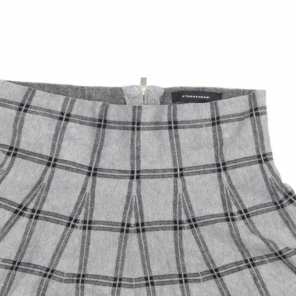 Atmosphere Womens Grey Check  A-Line Skirt Size 12