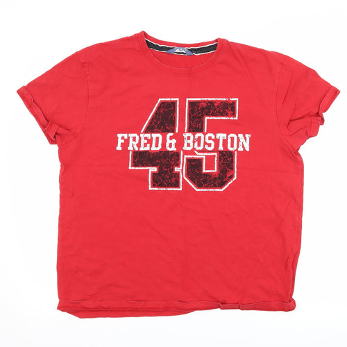 Fred & Boston Mens Red    T-Shirt Size 2XL  - graphic