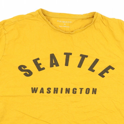 Primark Mens Yellow    T-Shirt Size XL  - seattle