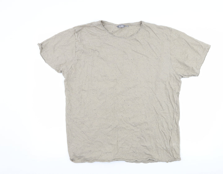 Fluid Mens Brown T-Shirt Size 2XL