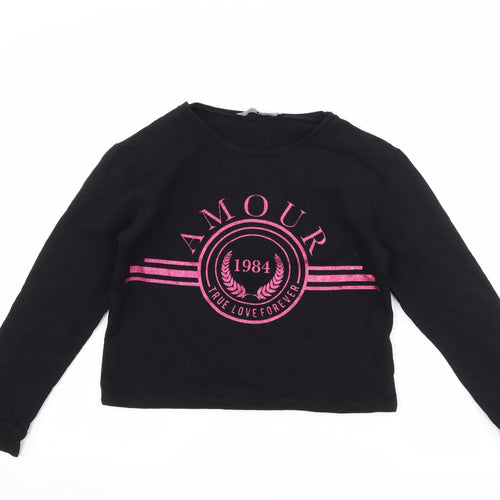 Very Girls Black   Pullover Sweatshirt Size 11 Years  - amour