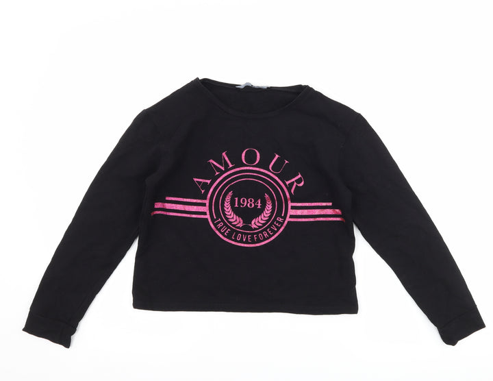 Very Girls Black   Pullover Sweatshirt Size 11 Years  - amour
