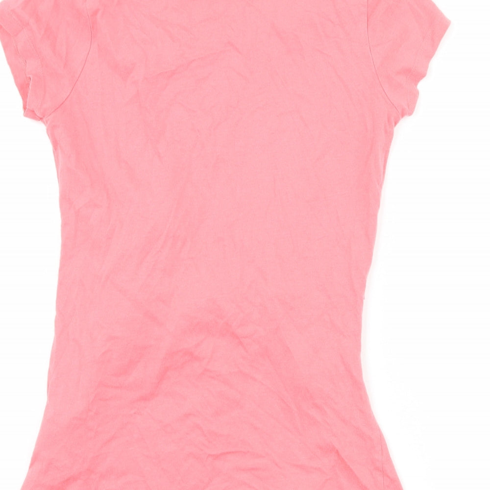 New Look Womens Pink   Basic T-Shirt Size 8  - Hands off the bump