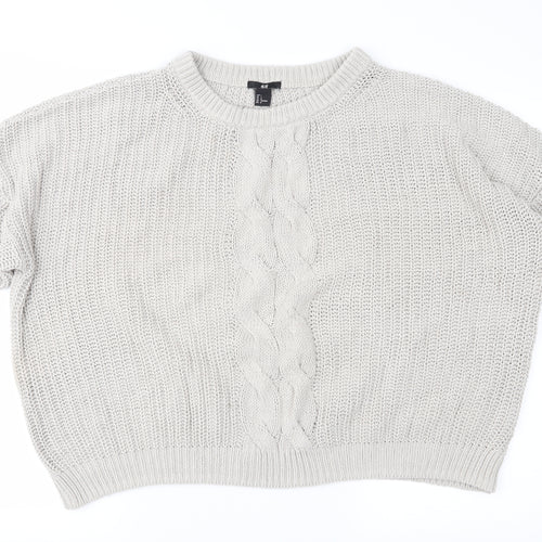 H&M Womens Beige  Knit Pullover Jumper Size L