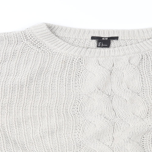 H&M Womens Beige  Knit Pullover Jumper Size L