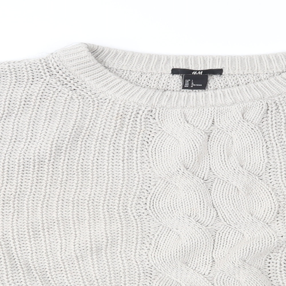 H&M Womens Beige  Knit Pullover Jumper Size L