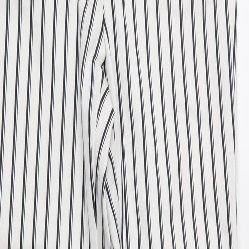 H&M Womens White Striped  Trousers  Size 6 L27 in