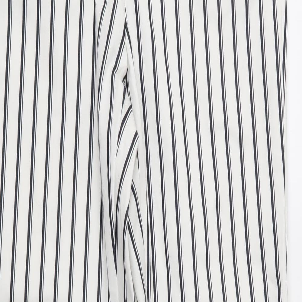 H&M Womens White Striped  Trousers  Size 6 L27 in