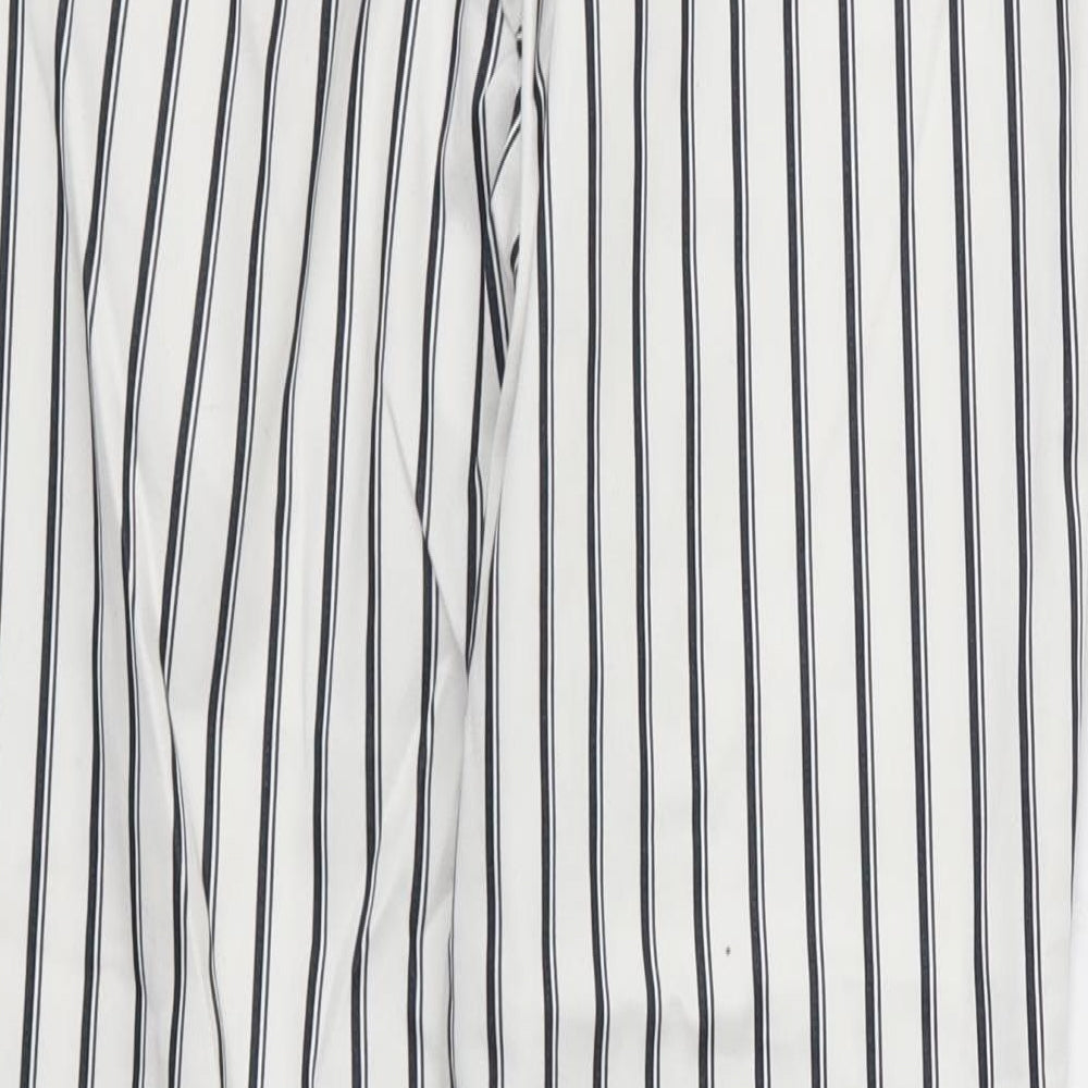 H&M Womens White Striped  Trousers  Size 6 L27 in