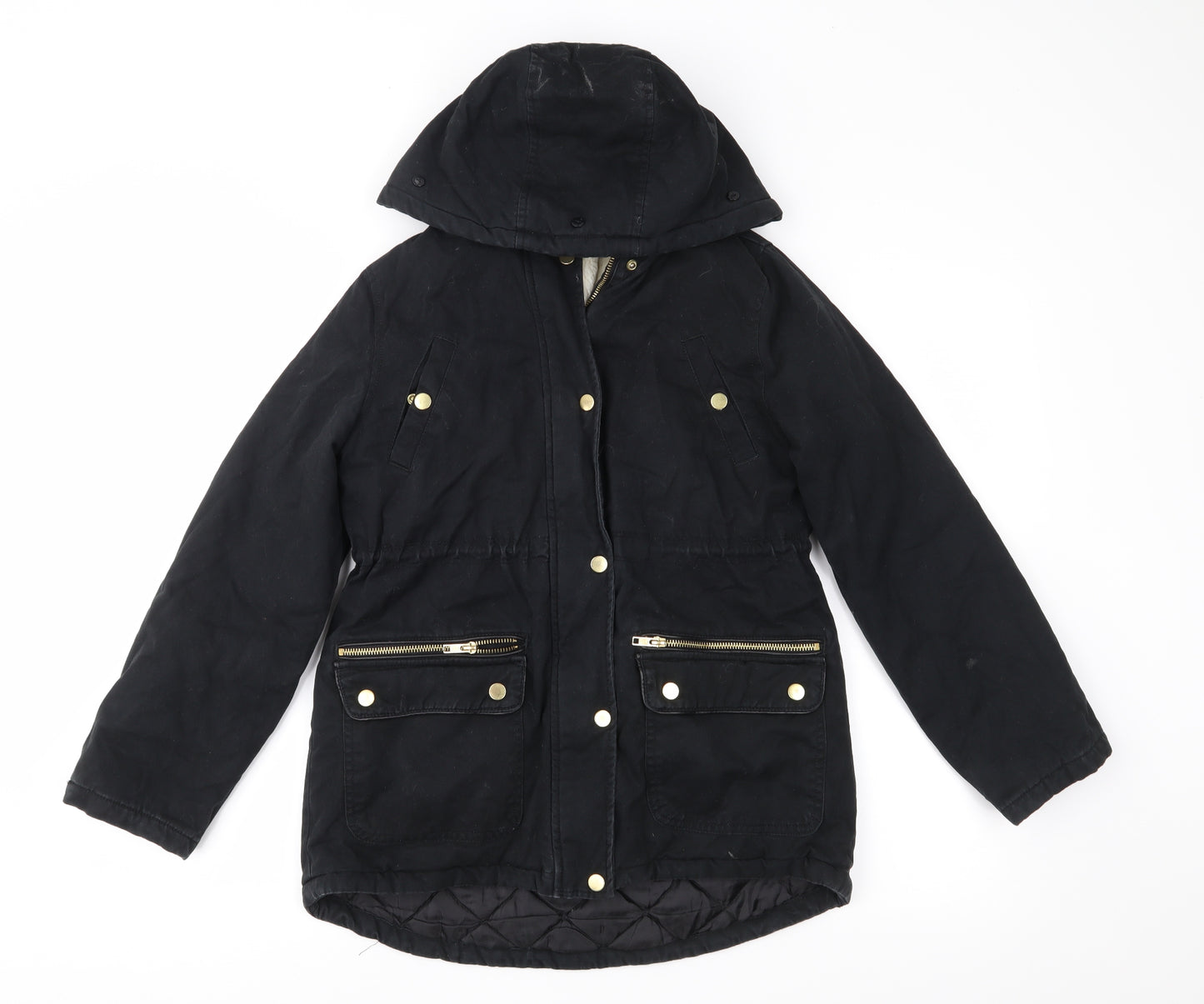 Candy Couture Girls Black   Parka Coat Size 12 Years