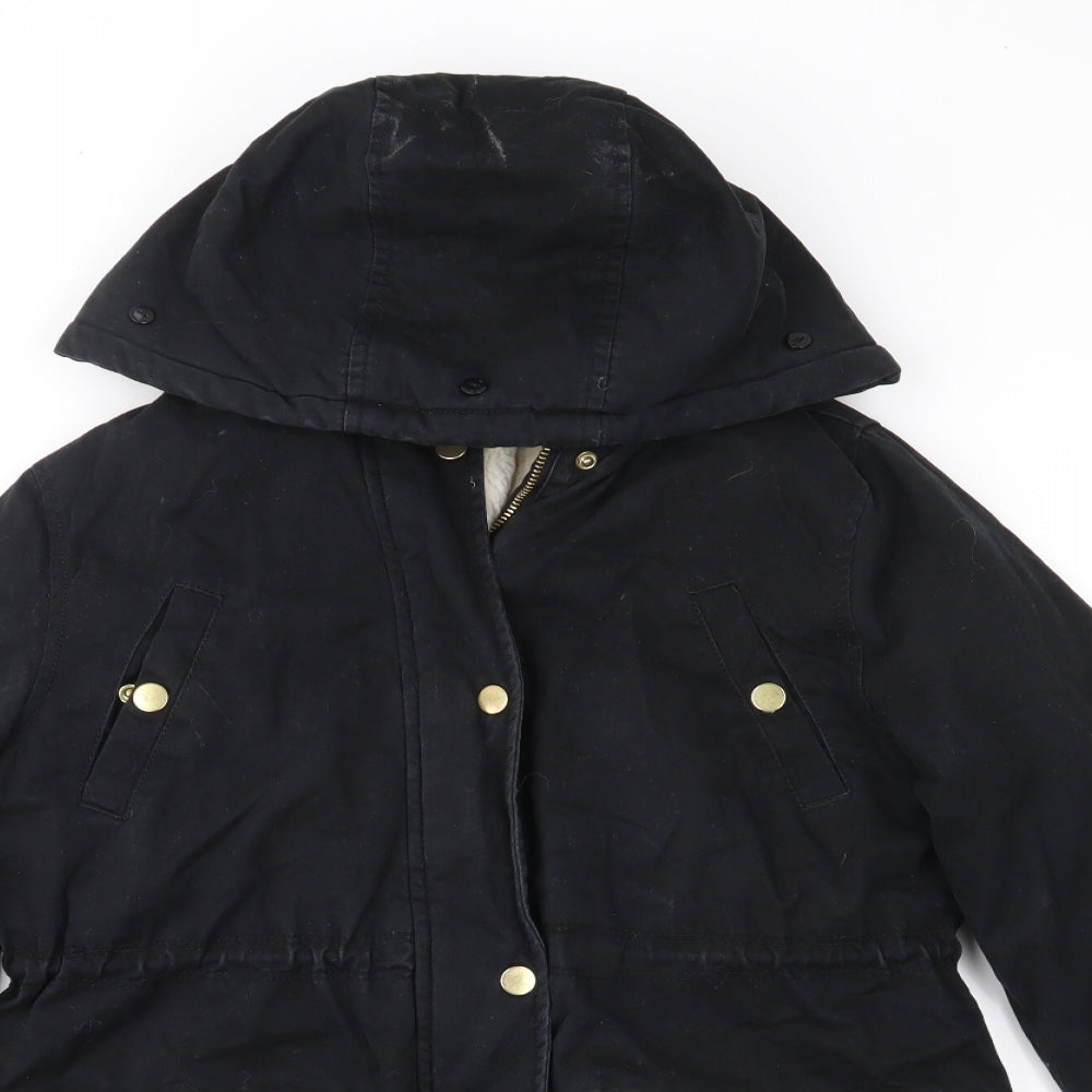 Candy Couture Girls Black   Parka Coat Size 12 Years