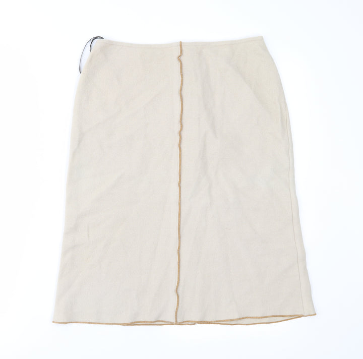Topshop Womens Beige  Flannel Straight & Pencil Skirt Size 8