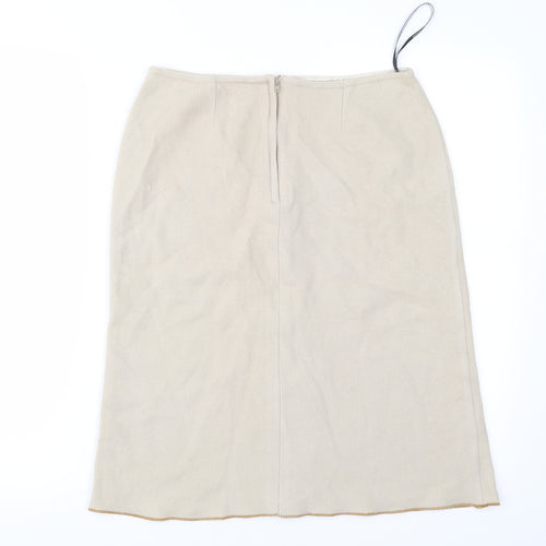 Topshop Womens Beige  Flannel Straight & Pencil Skirt Size 8