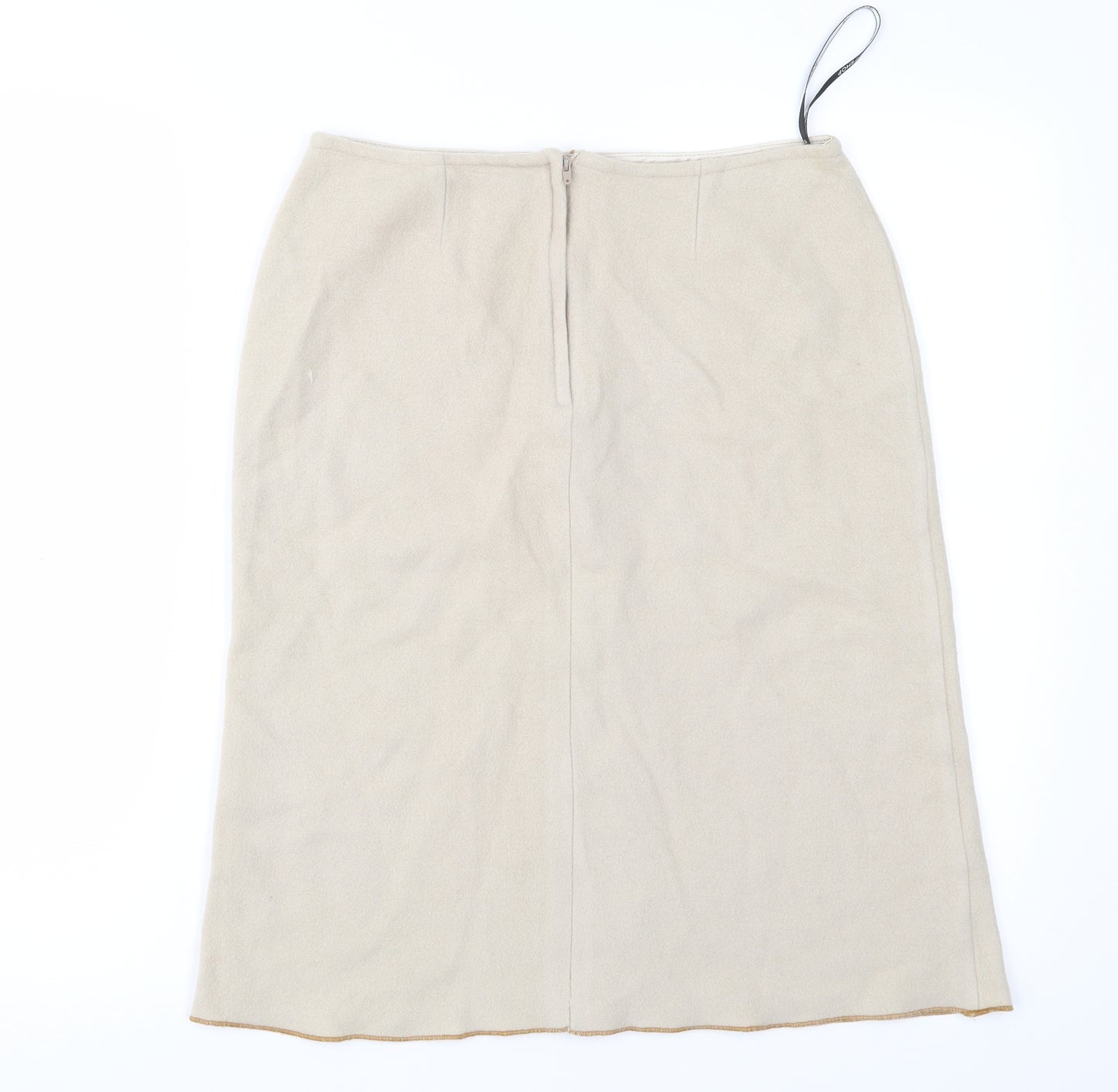 Topshop Womens Beige  Flannel Straight & Pencil Skirt Size 8