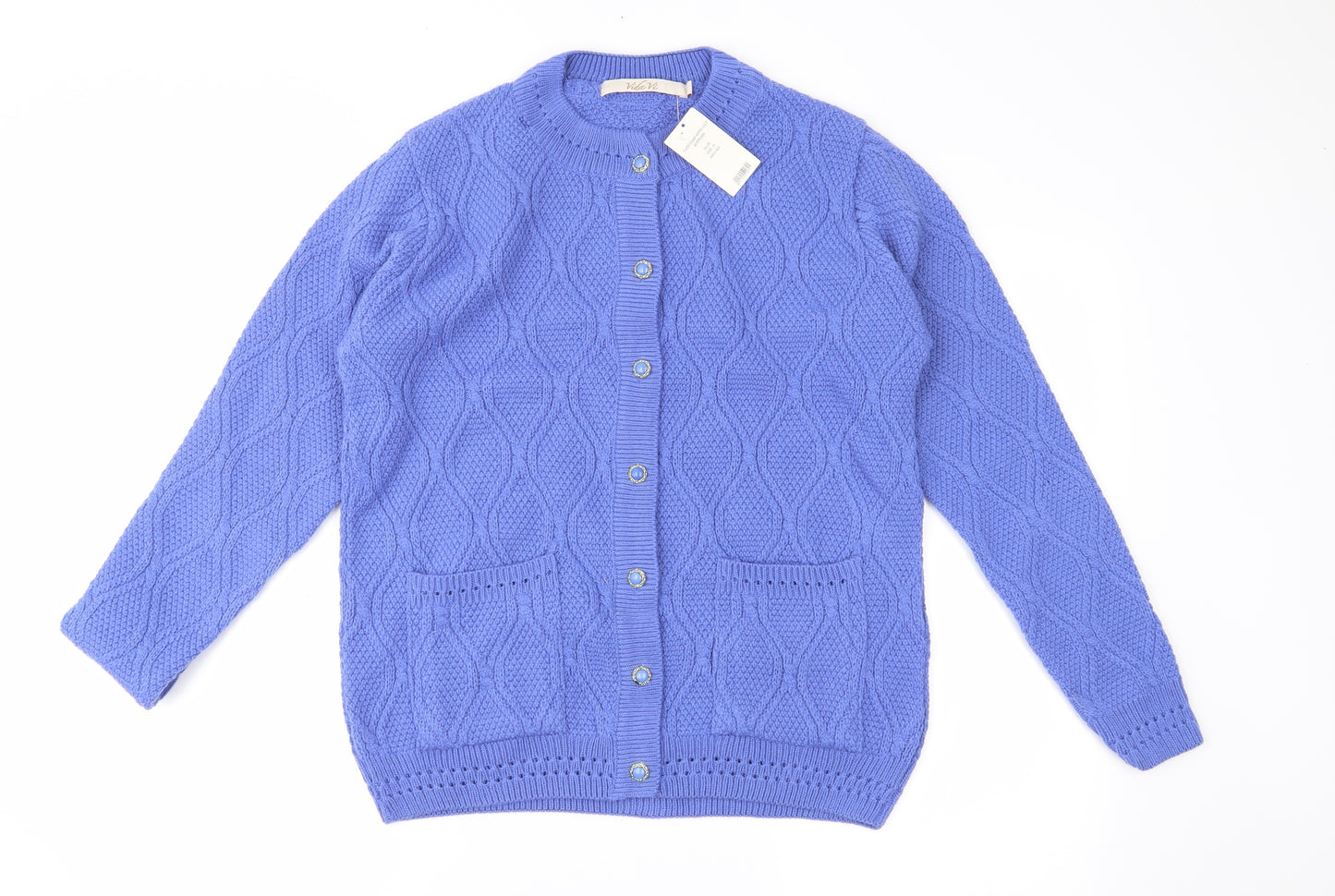 Vida Vi Womens Blue  Knit Cardigan Jumper Size 16