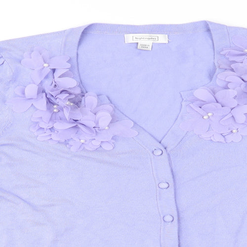 Nightingales Womens Purple  Knit Cardigan Jumper Size 16