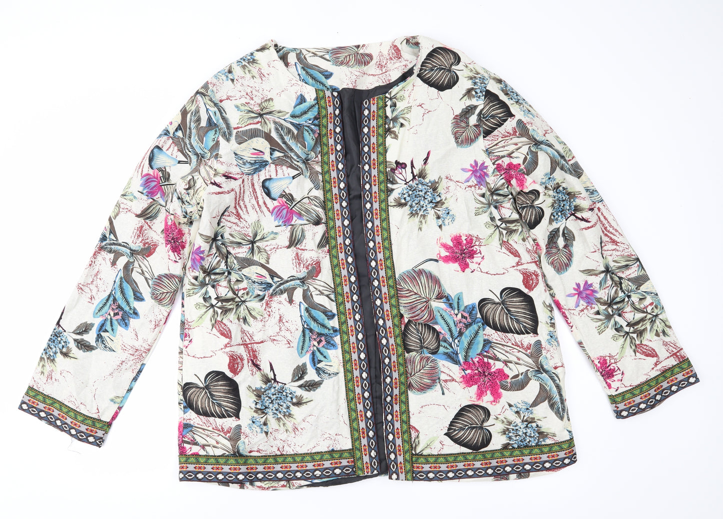 Preworn Womens Beige Floral  Jacket  Size 3XL
