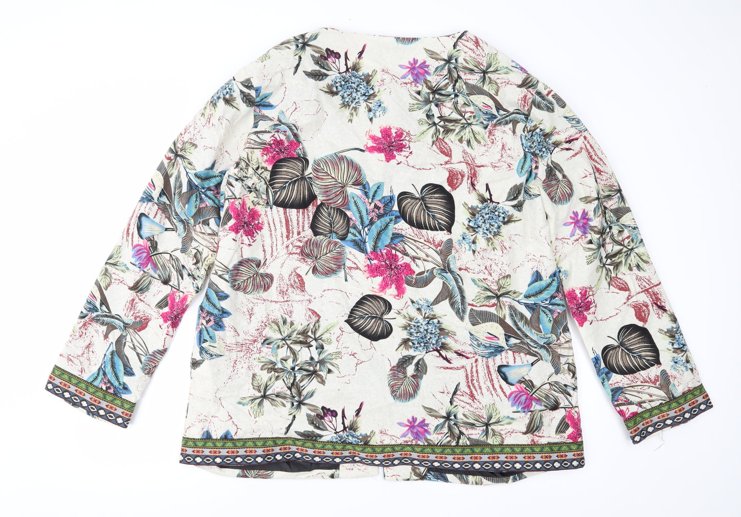 Preworn Womens Beige Floral  Jacket  Size 3XL