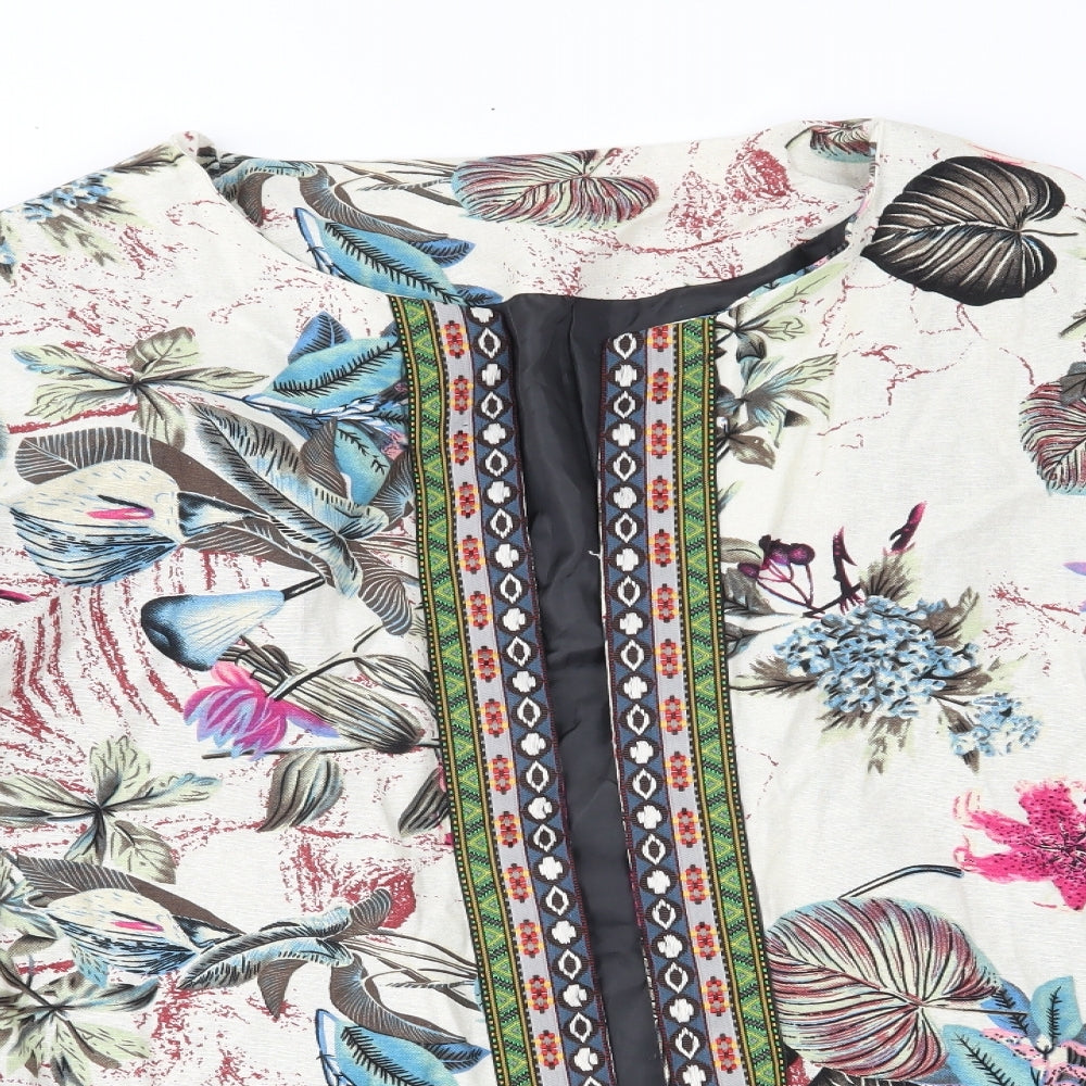 Preworn Womens Beige Floral  Jacket  Size 3XL