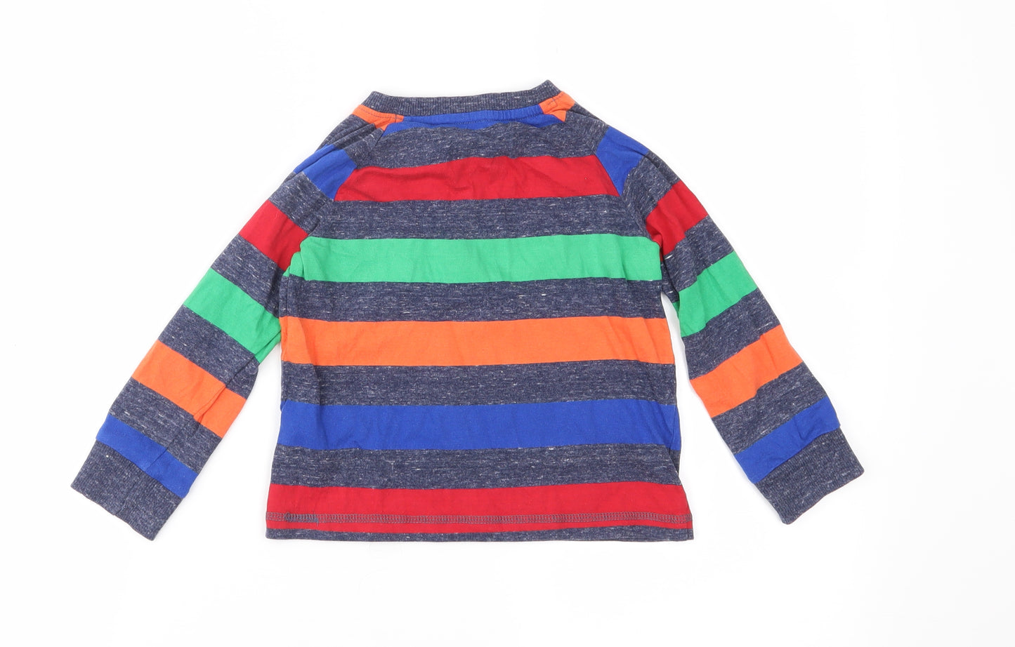 F&F Boys Blue Striped Jersey Basic T-Shirt Size 2-3 Years