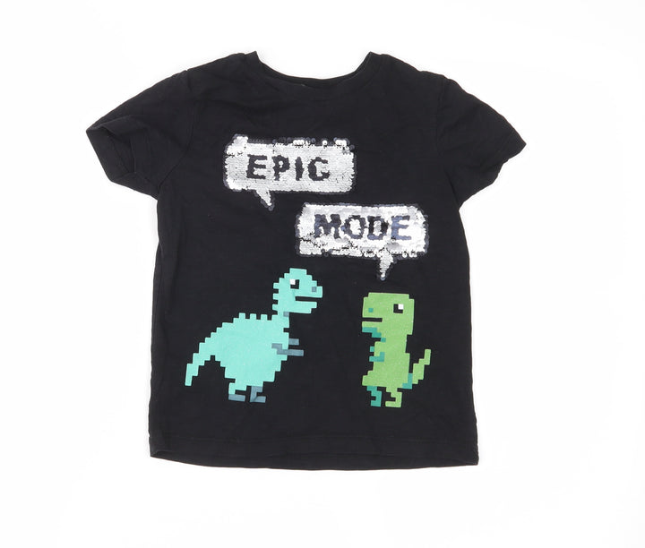 George Boys Black Jersey Basic T-Shirt Size 3-4 Years - Gaming