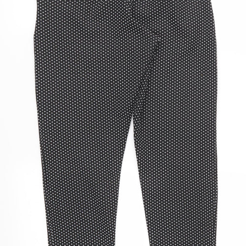 Preworn Womens Black Polka Dot   Trousers Size 10 L28 in