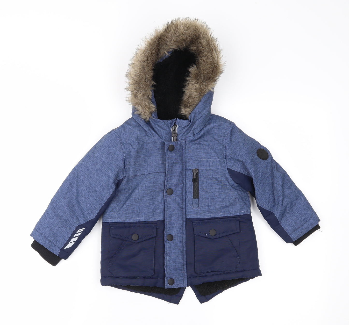 Primark Boys Blue   Parka Coat Size 18-24 Months