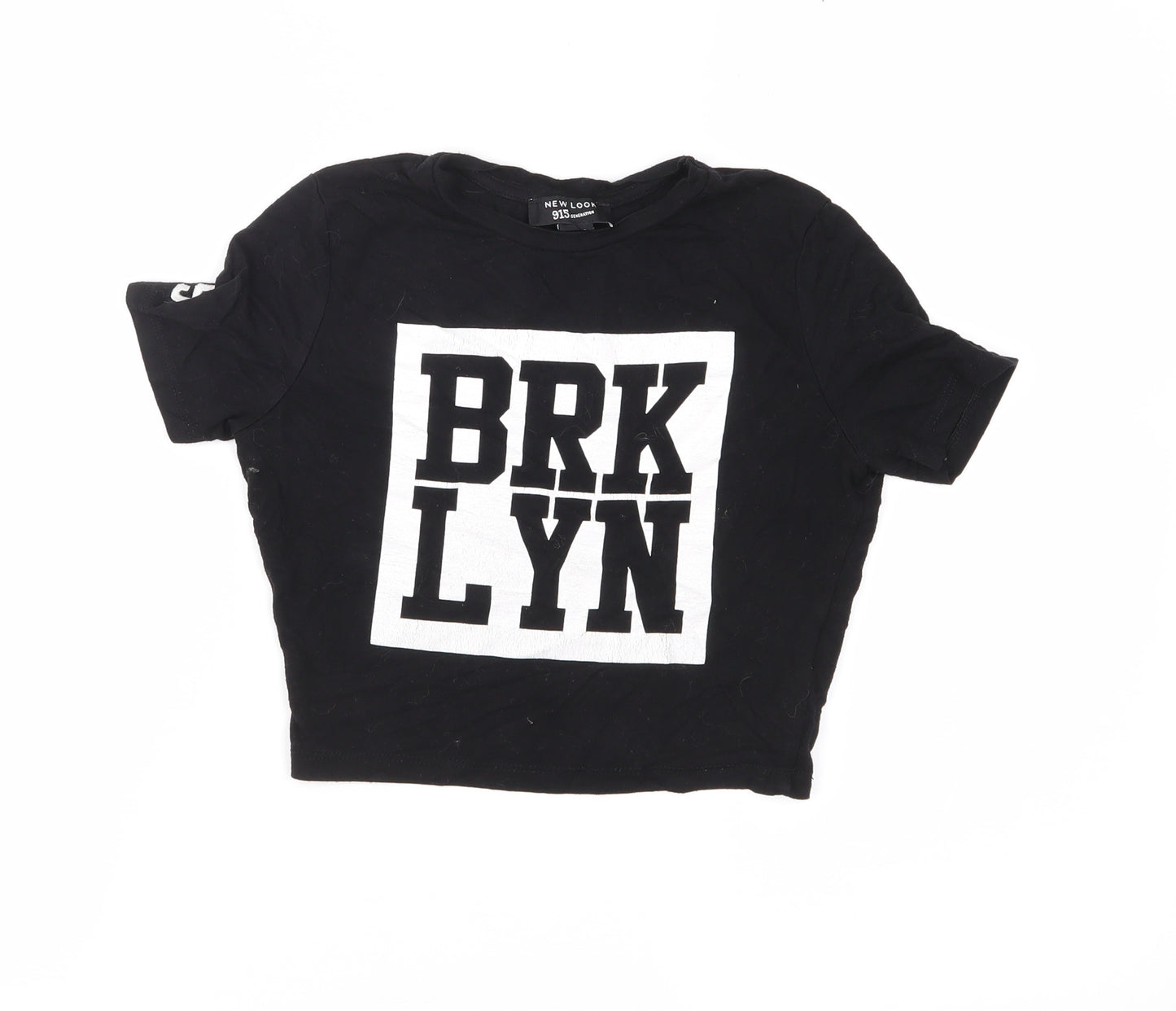 New Look Girls Black  Jersey Cropped T-Shirt Size 9 Years