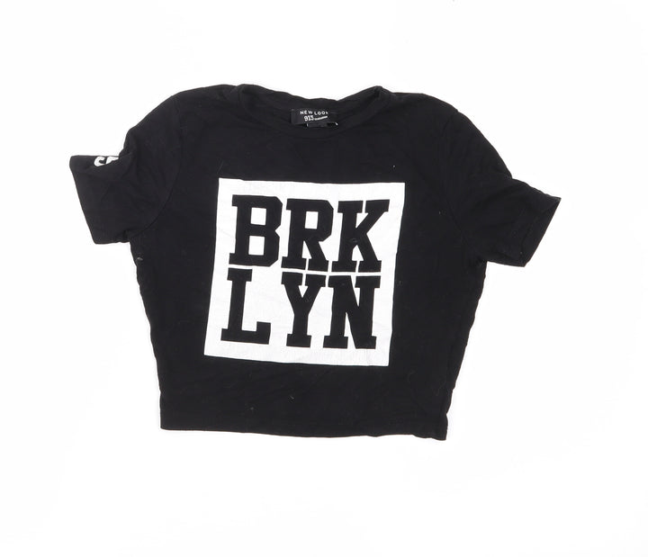 New Look Girls Black  Jersey Cropped T-Shirt Size 9 Years