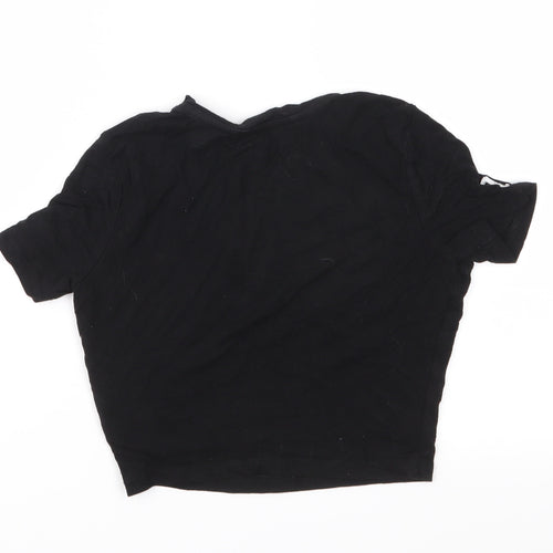 New Look Girls Black  Jersey Cropped T-Shirt Size 9 Years