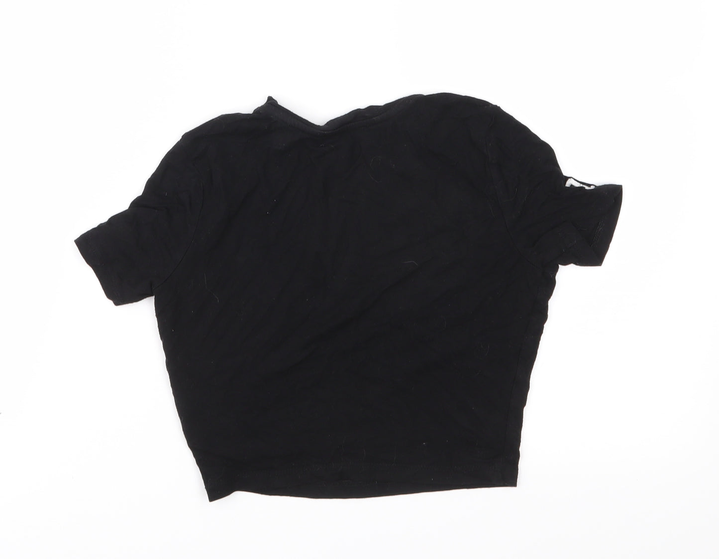 New Look Girls Black  Jersey Cropped T-Shirt Size 9 Years