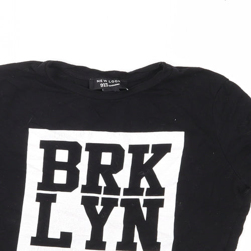 New Look Girls Black  Jersey Cropped T-Shirt Size 9 Years