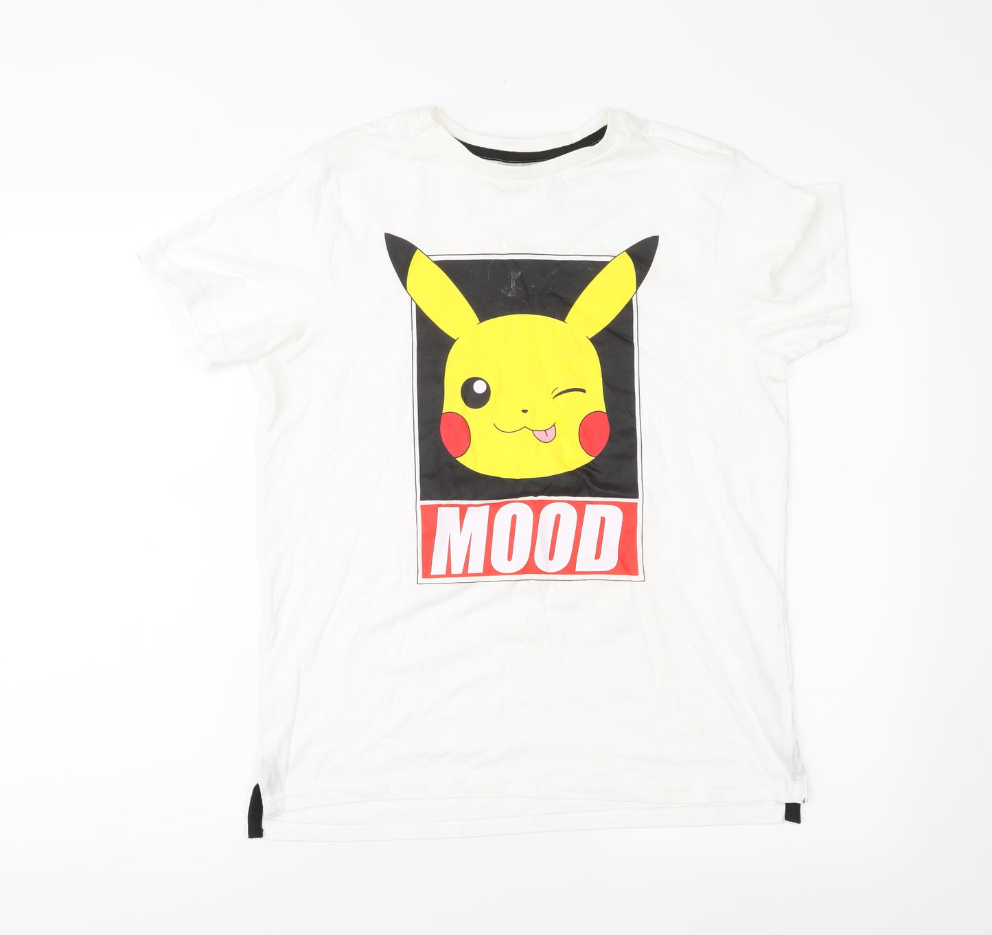 Pokemon Boys White  Jersey Basic T-Shirt Size 13-14 Years