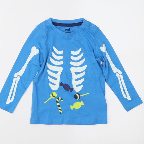 Lupilu Boys Blue  Jersey Basic T-Shirt Size 12-18 Months  - Bones