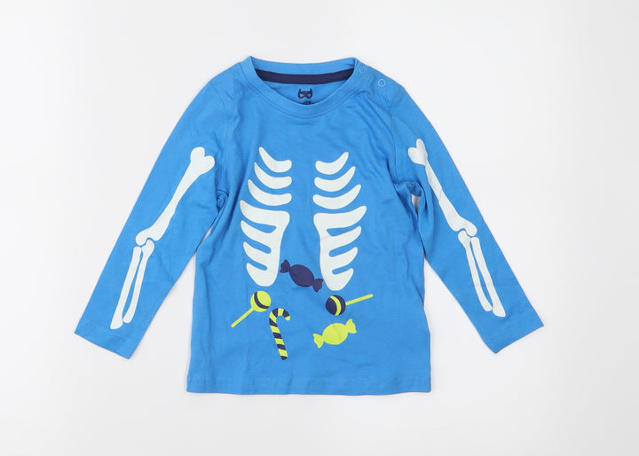 Lupilu Boys Blue  Jersey Basic T-Shirt Size 12-18 Months  - Bones