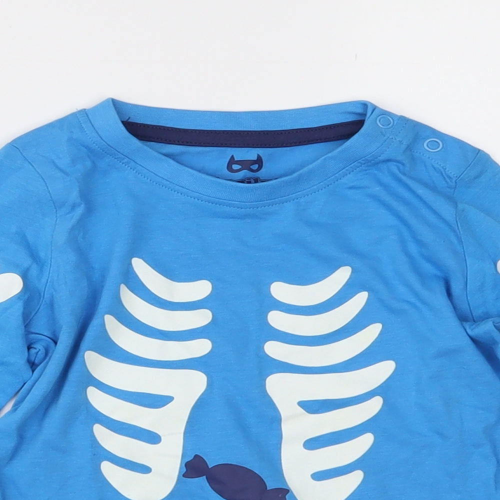 Lupilu Boys Blue  Jersey Basic T-Shirt Size 12-18 Months  - Bones