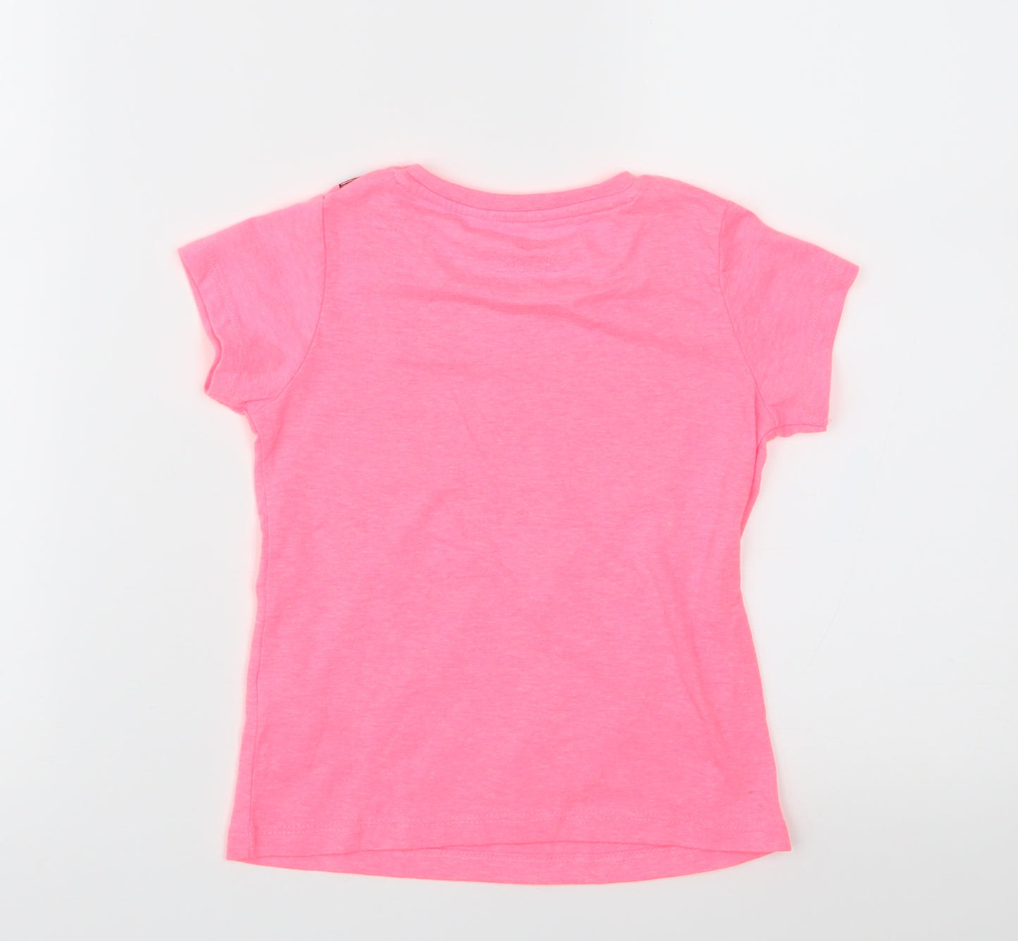 Pep & Co Girls Pink  Jersey Basic T-Shirt Size 3-4 Years  - Camera