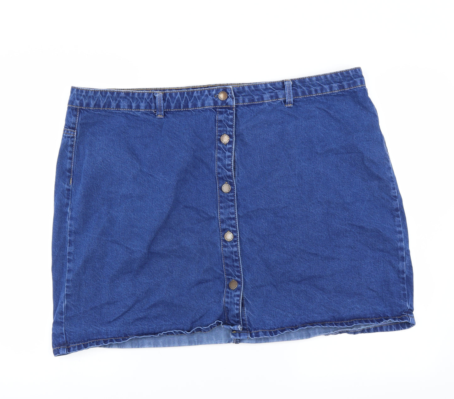 New Look Womens Blue  Denim A-Line Skirt Size 22
