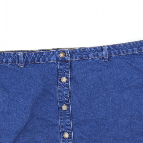 New Look Womens Blue  Denim A-Line Skirt Size 22