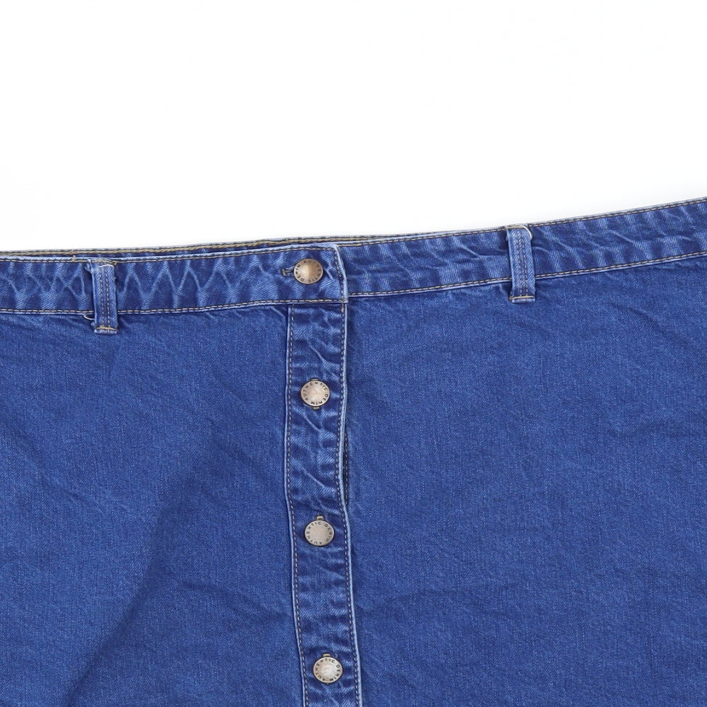 New Look Womens Blue  Denim A-Line Skirt Size 22