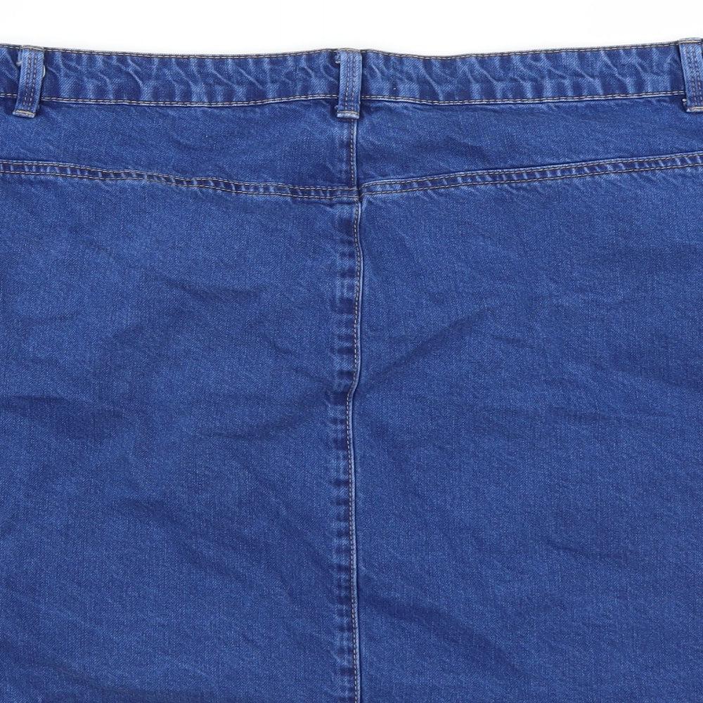 New Look Womens Blue  Denim A-Line Skirt Size 22