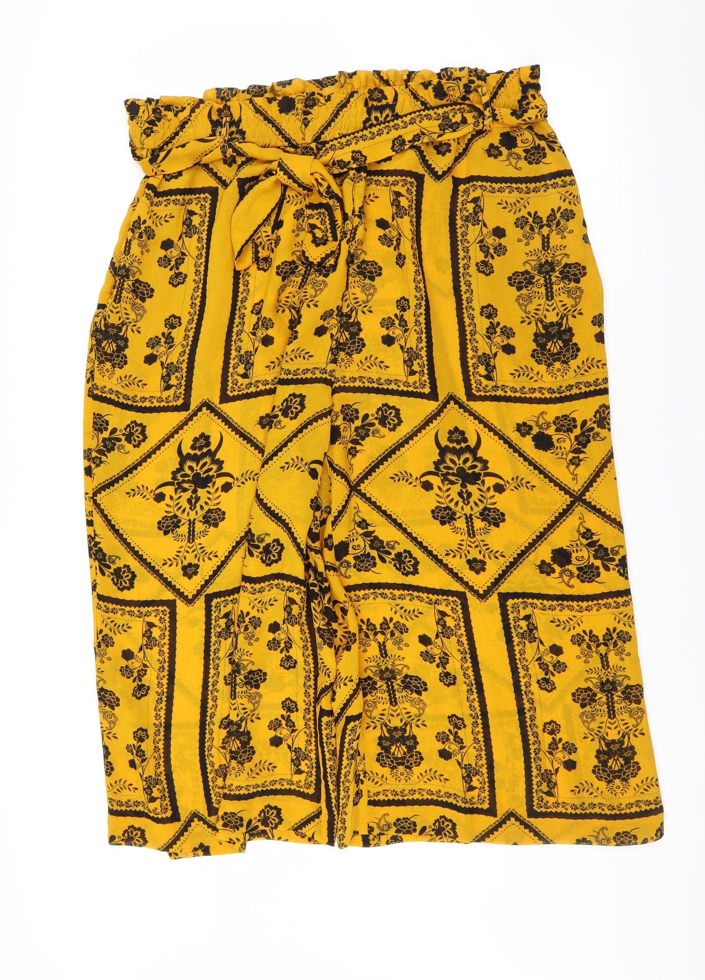 George Womens Yellow Floral  Cropped Trousers Size 22 L20 in