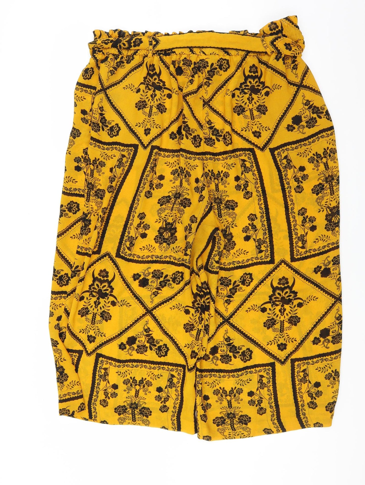 George Womens Yellow Floral  Cropped Trousers Size 22 L20 in