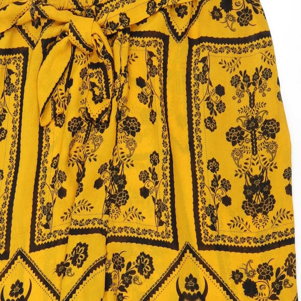 George Womens Yellow Floral  Cropped Trousers Size 22 L20 in