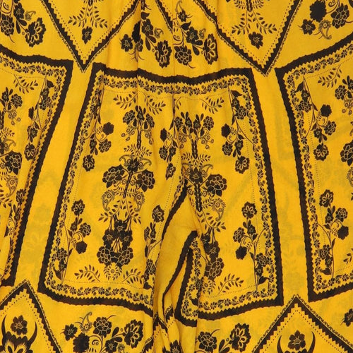 George Womens Yellow Floral  Cropped Trousers Size 22 L20 in