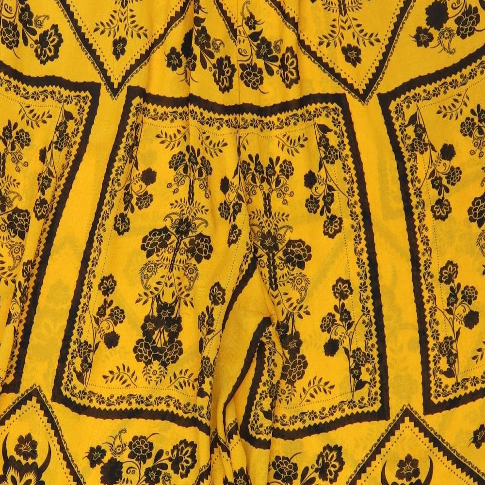 George Womens Yellow Floral  Cropped Trousers Size 22 L20 in