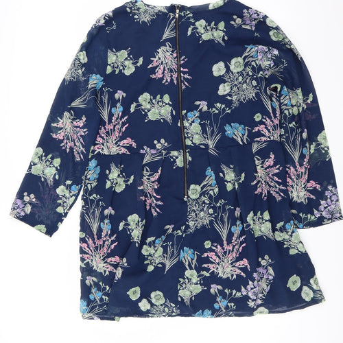 Yumi Womens Blue Floral  Fit & Flare  Size 22