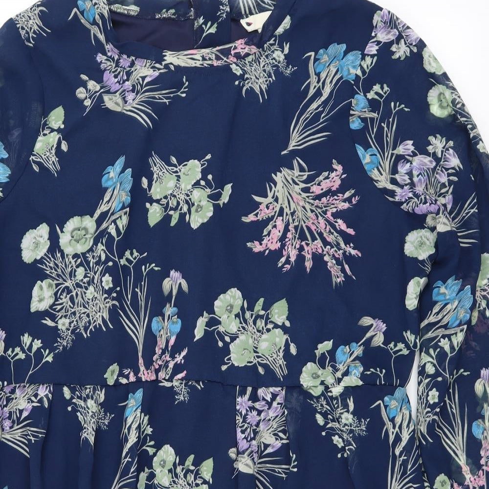 Yumi Womens Blue Floral  Fit & Flare  Size 22
