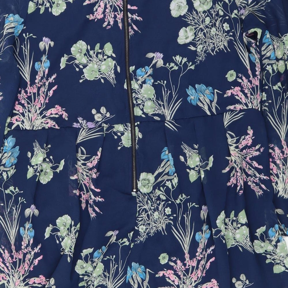 Yumi Womens Blue Floral  Fit & Flare  Size 22