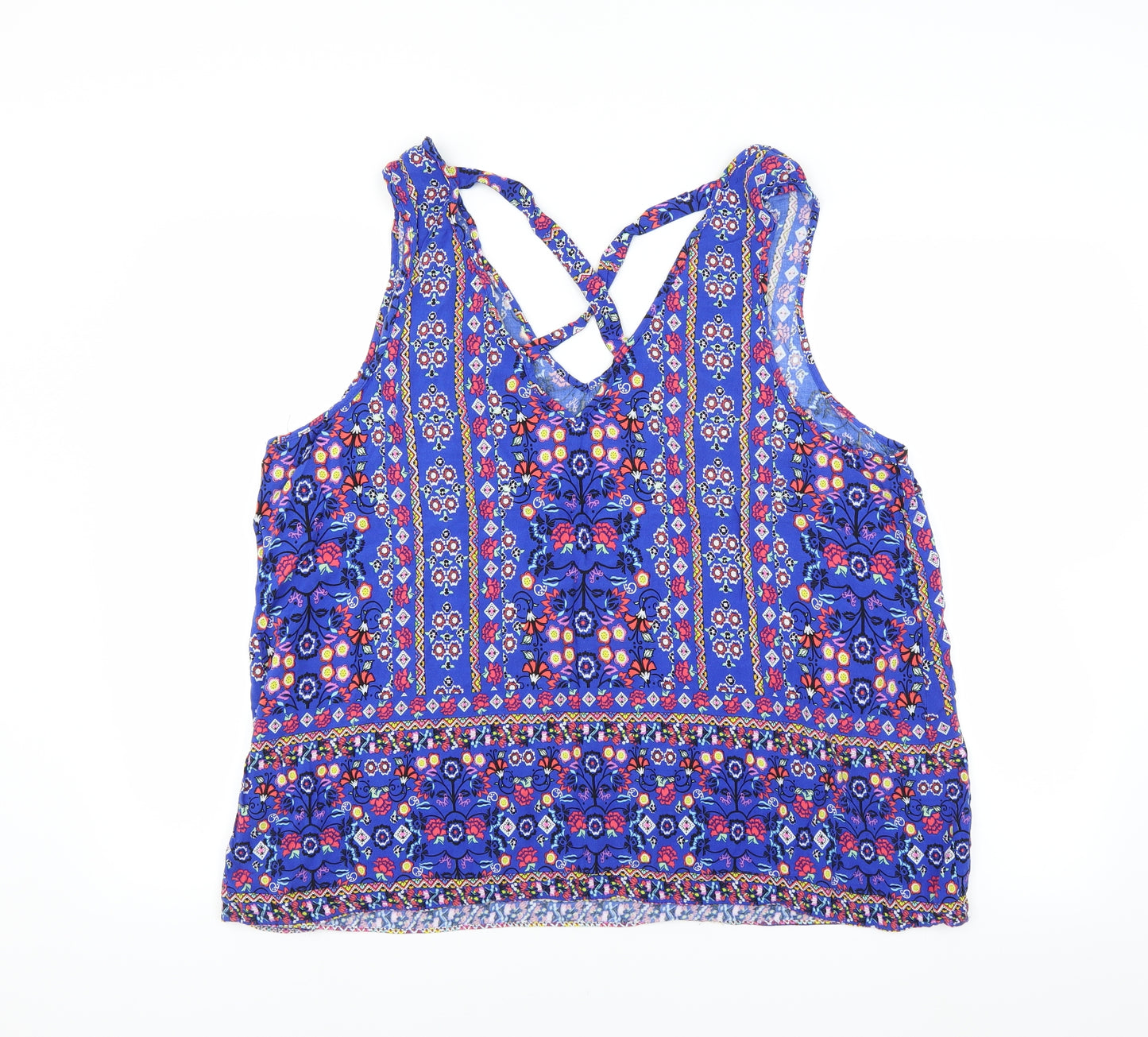 George Womens Blue Floral  Basic Blouse Size 22